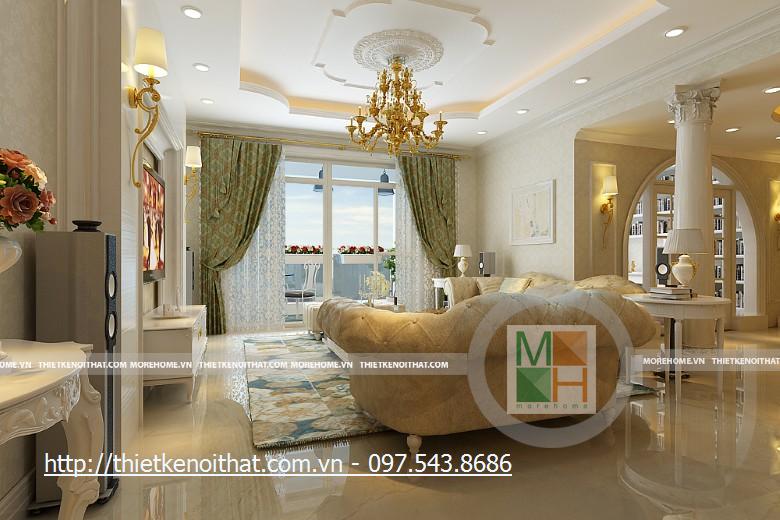 Thiết kế nội thất chung cư tân cổ điển RiverSide Sài Gòn - Nhà Anh Lưu